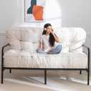 MAXYOYO 8" Futon Mattress, Ultra Thick Boucle Futons Sofa Couch Bed Sleeper Sofa Bed Floor Mattress for Adults, Shredded Foam Filling (Frame Not Included) (Queen, Beige)