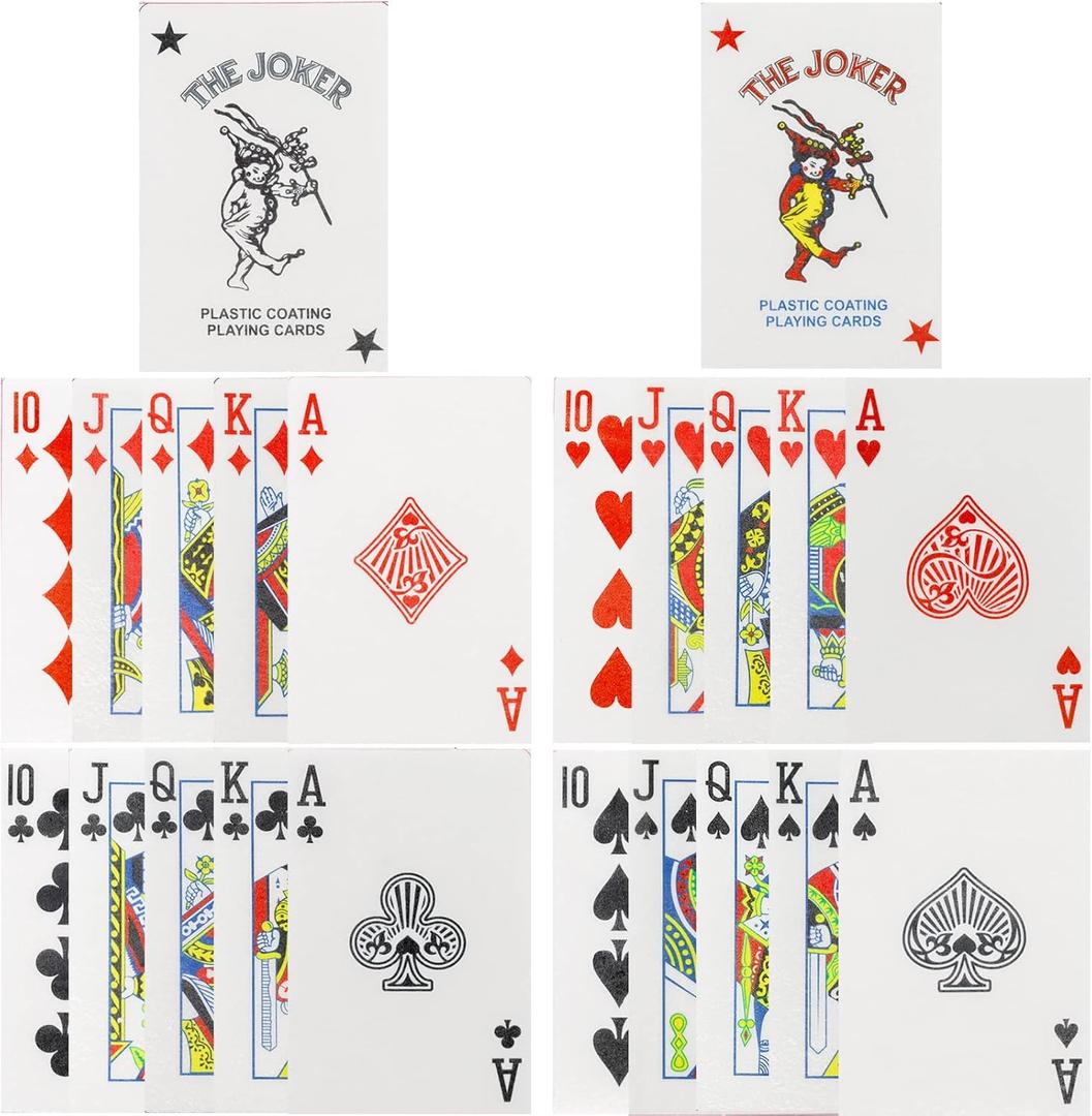 Morofme Edible Poker Cake Toppers 22Pcs Playing Cards Poker Cake Decoration Edible Casino Cupcake Toppers Wafer Playing Card Game Cake Decoration for Vegas Casino Night Party Supplies