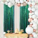 ShinyBeauty Iridescent Green Sequin Curtains 2 Panels 4x10ft Sequin Fabric Multicolor Fabric Liner Christmas Backdrop for Happy Birthday Backdrop10FT Backdrop Green Photography Background