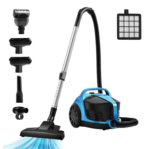 Canister Vacuum Cleaner, 30KP Bagless Vacuum Cleaner, 4.5QT Large Dust Cup, Retractable Cord, Double HEPA Filter, 6 Tools, 1600W Lightweight Canister Vacuum for Home, Pet, Hard Floors, Carpets