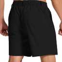 SERAMY Mens Stretch Golf Shorts with 6 Pockets Dry Fit 7 Inch Inseam Lightweight Dress for Hiking Work Casual (Black), Size: L:9 W2XL
