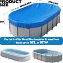 16x10 FT Oval Pool Cover for Above Ground Pools,Solar Oval Pool Cover Protector with Drawstring for Cold and UV Resistant,Dustproof -All-Weather Protection(Cover Size:19.1 x 11.2FT)