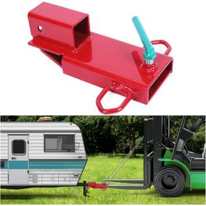 ECOTRIC Clamp On Forklift Trailer Hitch Pallet Fork Towing Hitch 3000 LBS Capacity 2" Receiver Attachment Adapter Insert