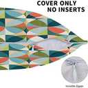 bassyil Geometric Mid Century Modern Colors Throw Pillow Covers Decorative Linen Pillow Cases Set of 2 Square Cushion Cover for Couch Sofa Bedroom Patio 18x18 Inch