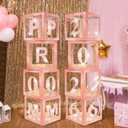 Suncalla 8 Pcs LED Light 2026 Prom Graduation Decorations 12" Prom Balloon Boxes Column Standup 2026 Graduation Lighting Boxes Backdrop Decor for Indoor Outdoor Party Supplies(Pink)