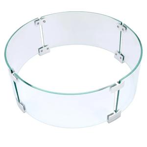 Fire Pit Wind Guard, 23" Glass Wind Guard for Fire Pit Round Table, Made of Clear Tempered Glass Set with Assembly Instructions