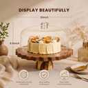 Acacia Wood Cake Stand with Acrylic Lid 12" 6-in-1 Dessert Table Display Holder Set for Birthday Wedding Party Kitchen Multi-purpose Serving Tray for Cheese, Salad, Chips, Fruit, Cake