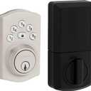 Kwikset Powerbolt 240 5-Button Keypad Satin Nickel Traditional Electronic Deadbolt Door Lock, Featuring Convenient Keyless Entry, Customizable User Codes and Auto-Locking