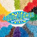 4800 Pieces Flat Parts and Pieces, 4 Sizes Classic DIY Dots Expansion Set, Building Bulk Studs Accessory for Smooth Surface - Compatible with All Major Brands, 16 Colors (Multicolored-01)