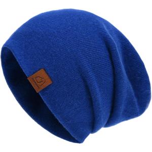jaxmonoy Slouchy Knit Beanies Winter Hats for Women Men Soft Warm Reversible Slouch Cuffed Skull Knitted Beanie Cap (Cobalt)