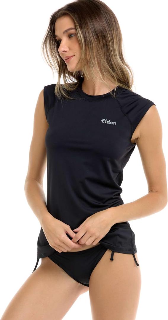 Women's Raglan Cap Cozy Honey Short Sleeve Rashguard 50+ Uv Protection Skin Guard (Large, Black)