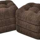 Shinnwa Dining Chair Cushions Set of 6, Dual-Layer Memory Foam Kitchen Chair Cushions, Patented Design Seat Pads with Ties, 16.5 x 16.5 x 3.5in, 6 Pack, Dark Brown