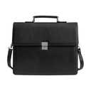 Mens Leather Briefcases Office Attorney Attache Case Ideal Gift Messenger Bag w/Padded Compartment for 15.6" Laptop, Black