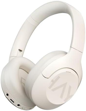 HAYLOU S30 Noise Cancelling Bluetooth Headphones, LDAC Hi-Res Audio, 5 HD Mics Call, 80H Playtime, Custom EQ via App, Bluetooth 5.4 Multipoint Connect, Wireless Headphones Over Ear, White