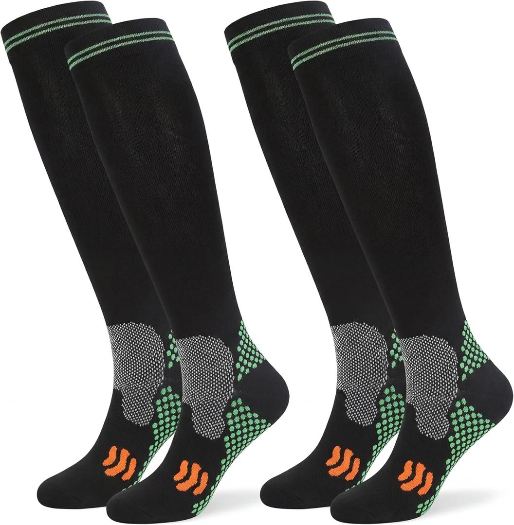 Compression Socks (2/3 Pair) for Men and Women 20-30 mmHg Regular and Plus Size Compression Socks