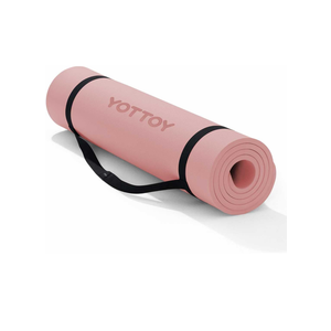 YOTTOY Yoga MatExtra Thick Yoga Mat (1/2inch),Professional TPE Exercise Mat,Non-Slip Workout Mat for Yoga, Pilates, Fitness, Barefoot Workouts, Home Gym Studio with Strap (72x24x1/2inch, Black)