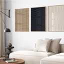 Modern Abstract Pictures Wall Art Boho Neutral Canvas Wall Art Minimalist Line Wall Decor Beige Black Brown Artwork Abstract Modern Painting Prints for Living Room Bedroom 24x36 Inch NO FRAME Set of 3