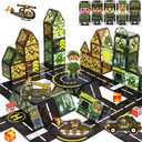 Magnetic Tiles Army Toys with Army Men Military Tank Plane Car, Magnet Tiles for Kids 3-5 4-8,Toy for Boys 4 5 6-8,Magnet Blocks Military Toys Action Figures Soldiers,Gifts for 3-12 Year Old Boys Kids