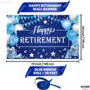 KatchOn Happy Retirement Banner Blue - Extra Large, 72x44 Inch | Blue Retirement Party Decorations