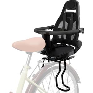 XIEEIX Rear Child Bike Seat,Rear Mounted Child Bike Seats,Back Mount Child Seat with Back Rest Armrest Foot Pedals,Width Adjustable Bicycle Rear Seat, Fits All Bicycle Rear Frames