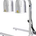 SYBO DL2112 Commercial Grade Food Heat Lamp, Electric 2-Bulb Food Warmer with Adjustable Stand, 500W, Silver (Sliver)
