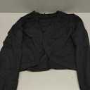 McVanedy Womens Cardigan Knit Tops Sweaters Soft Long Sleeve Bolero Cropped Cardigans (Black, L)