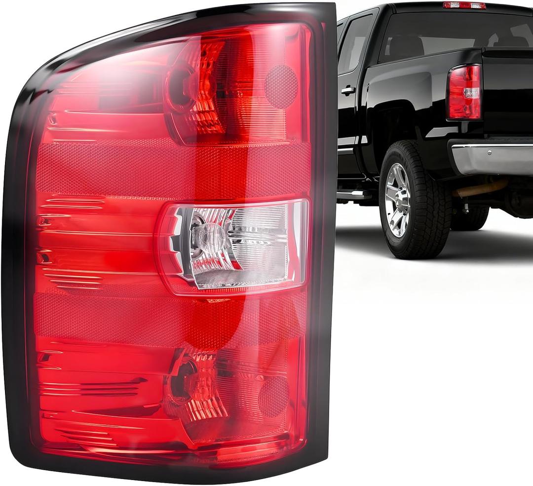Tail Light Assembly Compatible with 2007-2013 Chevy Silverado 1500 2500HD 3500HD, Rear Taillight Brake Turn Signal with Bulbs, Replaces 25958482 25877454 (Left Driver Side)