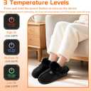 SEASAND Heated Slippers for Men and Women, Rechargeable Electric Foot Warmer, 3-Gear Electric Thick Warm Winter Heated Shoes for Feet Warmers (L: Men 9-10 / Women 10.5-12)