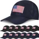 12 Pieces 4th of July Baseball Cap Patriotic American Flag Baseball Hats Bulk Adjustable USA Independence Day Baseball Cap USA Hat for Men Women Black, Navy Blue