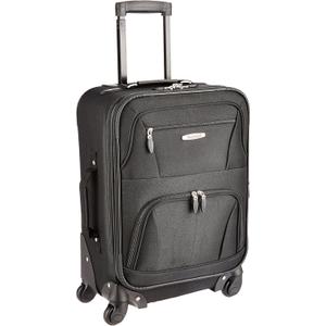 Rockland Expandable Spinner Carry On, Black, 19-Inch