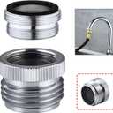 Faucet Adapter with Aerator, Sink Faucet to Garden Hose Adapter, Faucet Adapter to Garden Hose for Kitchen and Bathroom, hose attachment to sink3/4" GHT Thread Chrome.