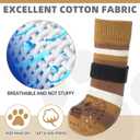 KOOLTAIL Dog Socks for Hot Pavement, Summer Dog shoes to Prevent Licking Paws for Hardwood Floor, Non Slip Double Sides Boots & Paw Protectors, Pet Grippy Booties for Small Medium Large Senior Dogs,SM (Brown+Beige)