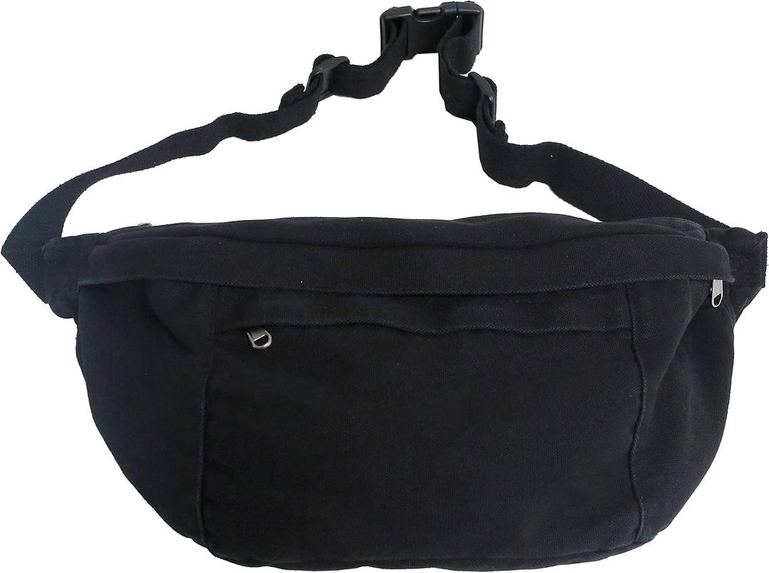 Crossbody Bag  for Women Men, Waist Pack Large Chest Bag with Adjustable Strap for Workout Travel Sports Running(Black)