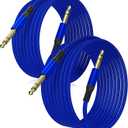 Elebase 1/4 Inch TRS Instrument Cable 10ft 2-Pack,Straight 6.35mm Male Jack Stereo Audio Interconnect Cord,6.35 mm Balanced Line for Electric Guitar,Bass,Keyboard,Mixer,Amplifier,Amp,Speaker,Equalizer (Blue)