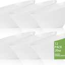 bUCLA 12 Pack White Plastic Serving Bowls - 20 OZ Angled Party Table Salad and Fruit Bowls Disposable for Chip&Candy, Ideal for Wedding