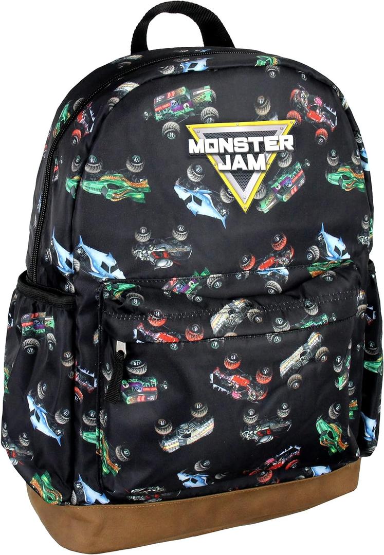 INTIMO Monster Jam Trucks Dragon Zombie Grave Digger Megalodon All Over Print Backpack 16" (One Size)