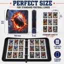 Football Card Binder 900 Pockets, PU Leather Trading Card Holder with 50 Removable 9-Pocket Sleeves, Large 3-Ring Zipper Sports Card Collection Album for Boys & Collectors