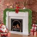 2 Pack 9 Ft Artificial Norfolk Pine Garlands - Christmas Decor Realistic Pine Garland, Green Faux Greenery Garland for Table, Mantle, Fireplace, Wall, Indoor Outdoor Winter Christmas Decorations