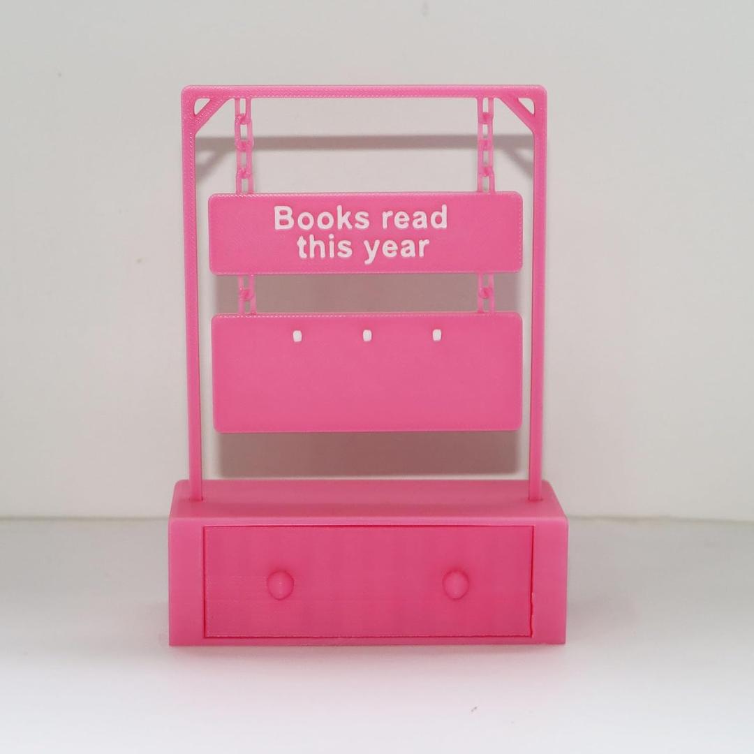 PIAOLGYI Books Read This Year Tracker,Hanging Book Counter,Book Lover Reading Goal Tracker(Pink)