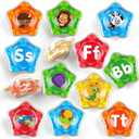 Coogam Starfish Floating Bath Toys, 26pcs Bathtub Alphabet Letters Set, Montessori Educational Water Pool Toy Learning Activities Shower Toy Gift for Preschool Years Old Toddlers