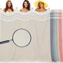 Oversized Cotton Turkish Beach Towel Blanket Giant XL Sand proof Boho Sand Free Towels Huge Jumbo XXL Extra Large Big Throw Quilt Blankets Cloud Beige, 82"x88"