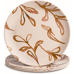 Nook Theory 4 Pack Reusable Bamboo Plates - Non-Toxic Toddler and Kids Plate, Dishwasher Safe, Not Microwavable Dinnerware (Wildflower 8")