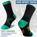 SeeyAN Kids Socks Boys Crew Athletic Half Cushioned Cotton Sport Running Breathable Socks 6 Pairs (6 Pairs Black, 9-12 Years)