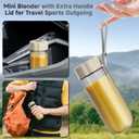 COKUNST 17Oz Portable Blender with 6 Blades, USB-C Rechargeable Personal Smoothie Maker for Shakes & Juices, Compact Mini Mixer for Home, Office & Travel (Beige)