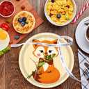 50 Pcs Fox Face Paper Dessert Plates Fox Theme 7" Plates Jungle Animal Party Decorations