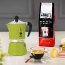 Bialetti Rainbow Moka Pot in Green, 6 Cup Stove Top Espresso Maker - Aluminum Cafetera for Ground Coffee, Italian Coffee Maker for Home Brewing