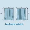 H.VERSAILTEX Grommet Natural Linen Textured Kitchen Curtains 45 inch Length, Thick Faux Linen Room Darkening Window Treatment Set for Farmhouse/Bedroom 52W x 45L,2 Panels,Heather Stone Blue