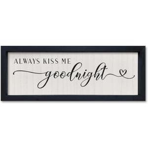 Comurdyo Love Theme Always Kiss Me Goodnight Sign 16"6" Romantic Couple Small Wood Frame for Framed Modern Farmhouse Master Bedroom Above bed Plaque Horizontal Wall Art Decor (Black) Comurdyo Love Theme Always Kiss Me Goodnight Sign 16"6" Romantic Couple Small Wood Frame for Framed Modern Farmhouse Master Bedroom Above bed Plaque Horizontal Wall Art Decor (Black)