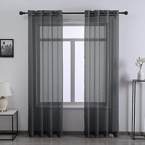 DONREN Curtains 84 Inch Length for Girls Bedroom - Set of 2 Panels Grommet Window Sheer Voile Drapes for Kids Living Room,W 52 x L 84 Inches Long