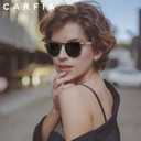 CARFIA Retro Lightweight Polarized Sunglasses for Women UV Protection, Square Ladies Sunnies Outdoor Driving Eyewears CA32R (1. Tortoise Frame Grey Lens)